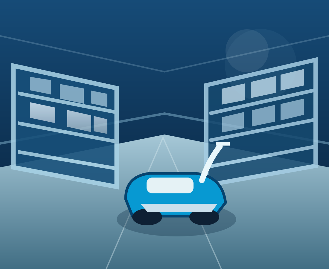 Illustrative warehouse cleaning scene